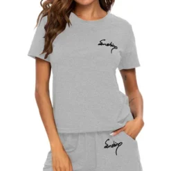 Cheibear Womens Sleepwear Crew Neck Nightwear With Shorts Loungewear Pajama Set -Cheibear Sales Store GUEST 5b952bfb 3265 42b0 aa02 8d9ae4e9bbd3