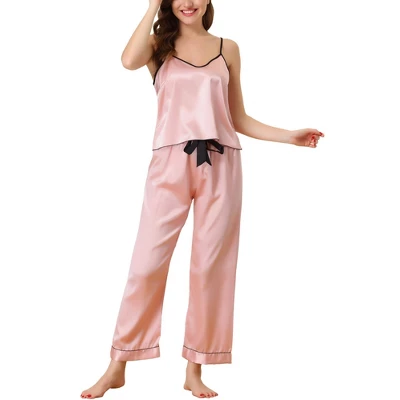 Cheibear Women's Pajama Party Satin Silky Summer Camisole Cami Pants Sets 7 Cheibear Women's Pajama Party Satin Silky Summer Camisole Cami Pants Sets - Image 7