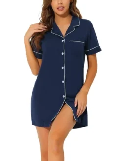 Cheibear Womens Pajama Shirt Dress Button Down Sleep Nightshirt Lounge Sleepwear Nightgowns 14 Cheibear Womens Pajama Shirt Dress Button Down Sleep Nightshirt Lounge Sleepwear Nightgowns -Cheibear Sales Store GUEST 5ef1a189 2c22 4787 899b 81ebb47c6e6f