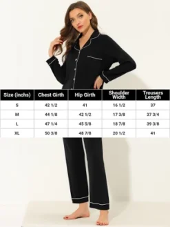 Cheibear Women's Long Sleeves Pants Nightwear Button Down Lounge Pajamas Set 13 Cheibear Women's Long Sleeves Pants Nightwear Button Down Lounge Pajamas Set -Cheibear Sales Store GUEST 61cfe86e 6a37 40aa 861b e9801870292e