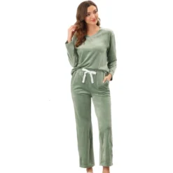 Cheibear Womens Velvet Sleepwear Tracksuits With Pockets V-Neck Lounge Sweatsuit Pajama Sets -Cheibear Sales Store GUEST 6723094c 144e 465b 8df9 26a08b6e0cc1