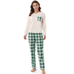 Cheibear Womens Sleepwear Plaid Long Sleeve Shirt And Pants Soft Loungewear Set -Cheibear Sales Store GUEST 6b4c93af b2bc 49fa 94ef 125b9117ad04
