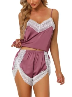 Cheibear Womens Sleepwear Pjs Lace Trim Satin Lingerie Silk Cami With Shorts Pajama Set 17 Cheibear Womens Sleepwear Pjs Lace Trim Satin Lingerie Silk Cami With Shorts Pajama Set -Cheibear Sales Store GUEST 6b99557c cf67 419e 959c baa9c4ae2bad