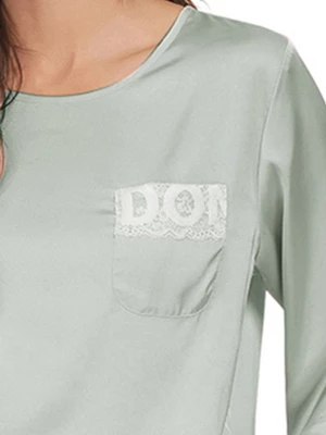 Cheibear Womens Satin Sleepwear Lounge With Pants Nightwear 3/4 Sleeves Pajama Set 3 Cheibear Womens Satin Sleepwear Lounge With Pants Nightwear 3/4 Sleeves Pajama Set - Image 3