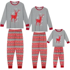 Cheibear Christmas Deer Print Long Sleeve Tee With Pants Loungewear Family Pajama Sets -Cheibear Sales Store GUEST 6d83a27e 1a81 42ba 89cc 7b4efda3754f