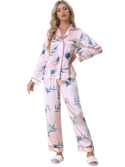 Cheibear Womens Satin Silky Floral Pajama Set Button Down Long Sleeve Shirt Pants Sleepwear 2pcs 12 Cheibear Womens Satin Silky Floral Pajama Set Button Down Long Sleeve Shirt Pants Sleepwear 2pcs -Cheibear Sales Store GUEST 6d8f9d81 c9c7 42c0 8e5f 2b0532a8e5b5