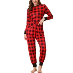 Cheibear Womens Sleepwear Crew Neck Christmas Nightwear With Pants Loungewear Pajama Set -Cheibear Sales Store GUEST 6e191549 17f3 41e4 bc00 da456ab43691