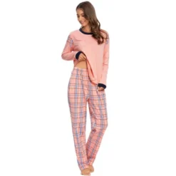 Cheibear Womens Sleepwear Pjs Lounge Round Neck With Pants Nightwear Pajama Set