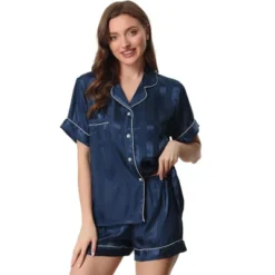 Cheibear Women's Satin Button Down Short Sleeve And Shorts Pajama Set 11 Cheibear Women's Satin Button Down Short Sleeve And Shorts Pajama Set -Cheibear Sales Store GUEST 7127766a e60e 427d b387 cfac870af519