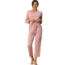 Cheibear Women's Loose Soft Sleepwear Long Sleeve Shirt And Wide-leg Sleep Pants 2 Pcs Modal Pajama Sets -Cheibear Sales Store GUEST 726c3185 94d8 4334 9b4c 7bd9ec38cb0c