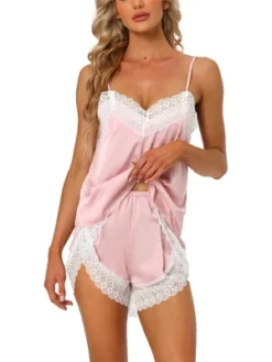 Cheibear Womens Sleepwear Pjs Lace Trim Satin Lingerie Silk Cami With Shorts Pajama Set 14 Cheibear Womens Sleepwear Pjs Lace Trim Satin Lingerie Silk Cami With Shorts Pajama Set -Cheibear Sales Store GUEST 740b5a33 ac20 42d6 8cbb 116f2a9dba8e