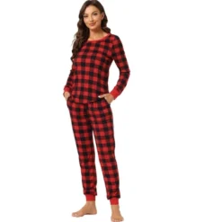 Cheibear Women's Soft Long Sleeves Winter Lounge Plaid Pajamas Sets Loungewear -Cheibear Sales Store GUEST 7423ab6a e67d 4f4e 9089 f5a2c59c541d