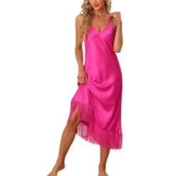 Cheibear Women's Satin Nightgown Lounge Sleepwear Cami Dress With Tassel Pajama Dress -Cheibear Sales Store GUEST 75a8026d d515 4bdd a6ca fd70ec8f4845