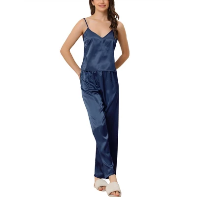 Cheibear Women's Pajama Party Satin Silky Summer Camisole Cami Pants Sets 11 Cheibear Women's Pajama Party Satin Silky Summer Camisole Cami Pants Sets - Image 11