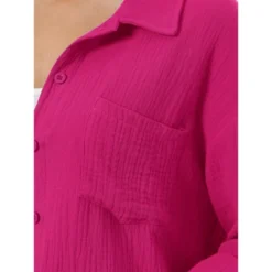 Cheibear Women's Button Down Long Sleeve Sleepwear Shirt With Shorts Casual Lounge Sets -Cheibear Sales Store GUEST 7cdd1d6e 03de 46ee 90fe d2f721078a3a