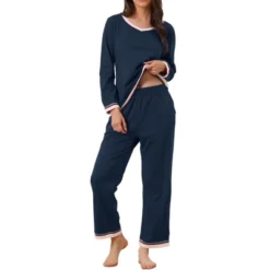 Cheibear Women's Long Sleeve Shirt And Long Pants With Pocket Loungewear 2 Pieces Sleep Sets -Cheibear Sales Store GUEST 7eb134a7 2dc3 4e05 b540 413c98b039f8