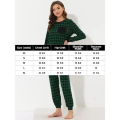 Cheibear Women's Soft Long Sleeves Winter Lounge Plaid Pajamas Sets Loungewear -Cheibear Sales Store GUEST 82504a0e a4ec 4e07 8496 4f0d3c4c626a