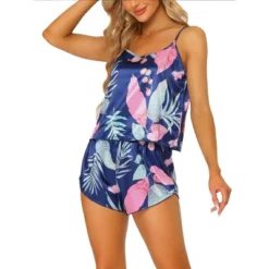 Cheibear Women's Satin Sleepwear Floral Loungewear Cami With Shorts Pajama Set -Cheibear Sales Store GUEST 838043ca 1826 4db2 8ef8 57c46d930129