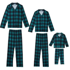 Cheibear Christmas Plaid Long Sleeve Tee With Pants Loungewear Family Pajama Sets -Cheibear Sales Store GUEST 840596be 170d 47f3 87de ca3e06add334
