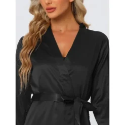 Cheibear Women's Satin Robe Lace Trim Long Sleeve Bridesmaid Gown Bathrobe -Cheibear Sales Store GUEST 8501f6a4 5fbe 4ab9 8efd 040a9481022b