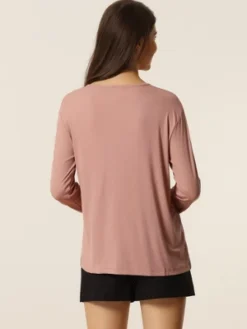 Cheibear Womens Casual V Neck Ribbed Pullover Long Sleeve Sleepwear Tops 11 Cheibear Womens Casual V Neck Ribbed Pullover Long Sleeve Sleepwear Tops -Cheibear Sales Store GUEST 8546d38b 015a 474f bcad 38b0c0afeb43