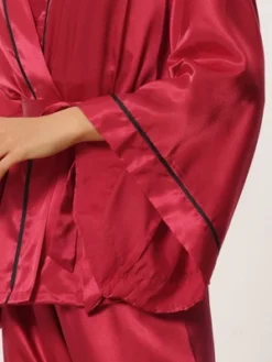 Cheibear Womens Satin Sleepwear Bell Sleeve Robe With Pants Silky Pajama Sets -Cheibear Sales Store GUEST 8d017031 8a65 4d59 908b 569bc0f09774