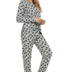 Cheibear Women's Sleepwear Lounge Soft Nightwear With Pockets Long Sleeve Pajama Set -Cheibear Sales Store GUEST 8f6d9b68 b088 41d8 94ef 69f5ceb42a81