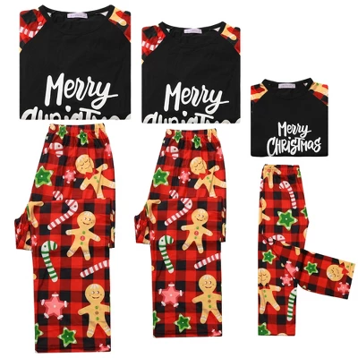 Cheibear Christmas Sleepwear Long Sleeve Tee With Pants Lounge Family Pajama Sets 2 Cheibear Christmas Sleepwear Long Sleeve Tee With Pants Lounge Family Pajama Sets - Image 2