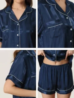 Cheibear Women's Satin Button Down Short Sleeve And Shorts Pajama Set 9 Cheibear Women's Satin Button Down Short Sleeve And Shorts Pajama Set -Cheibear Sales Store GUEST 90471677 f75c 44f1 84a4 aa92b175bbe2