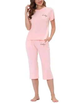 Cheibear Womens Sleepwear Pajama Set Round Neck Nightwear Lounge Pjs With Capri Pants 14 Cheibear Womens Sleepwear Pajama Set Round Neck Nightwear Lounge Pjs With Capri Pants -Cheibear Sales Store GUEST 95419aef daaa 498f ae65 6c3d3994d73f