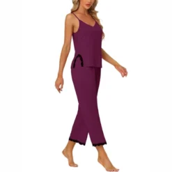 Cheibear Women's Soft Cami Top And Capri Modal Lace Trim Pajama Sleepwear Set -Cheibear Sales Store GUEST 962b6edd 0d70 4162 b083 fb87e8a8c035