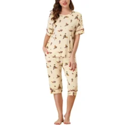 Cheibear Womens Capri And Short Sleeve Shirt Floral Lounge Set Nightwear Soft Sleepwear Pajama Sets -Cheibear Sales Store GUEST 9660fa61 501a 4249 b22e 3f001cc02588