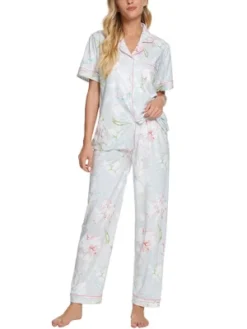 Cheibear Womens 2pcs Floral Button Down Pajama Set Nightwear Sleepwear -Cheibear Sales Store GUEST 9793fedb 52d3 4331 9e98 b8472ff2bdfe