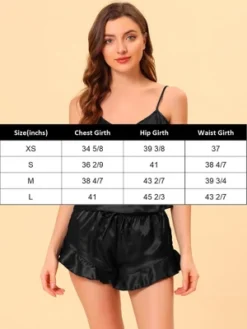Cheibear Women's Satin Spaghetti Cami Tops Shorts Sleepwear Lounge Sets -Cheibear Sales Store GUEST 9cf800dd 58b9 4f40 9cca 25564b5c887b
