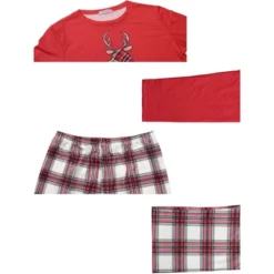 Cheibear Christmas Elk Print Tops With Plaid Pants Xmas Sleepwear Family Pajama Set 8 Cheibear Christmas Elk Print Tops With Plaid Pants Xmas Sleepwear Family Pajama Set -Cheibear Sales Store GUEST a276b671 c364 4bea 9bb6 8c73f6bf4506