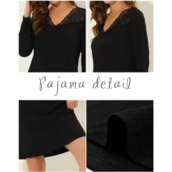 Cheibear Womens Sleepwear Pajama Dress Nightshirt Lace Trim Nightwear Lounge Nightgowns -Cheibear Sales Store GUEST a317bd50 0df3 45b0 b4b1 0a227659e96f