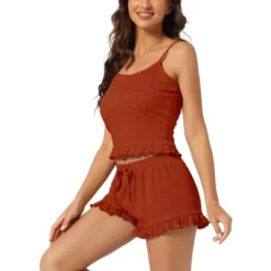 Cheibear Women's Lounge Camisole Tops And Shorts Ruffle Pajama Sets -Cheibear Sales Store GUEST a7244844 9af7 4f06 a440 0eae7a8d67bc