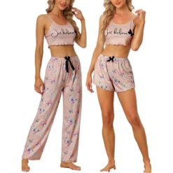 Cheibear Womens 3pcs Sleepwear Cute Print Lounge Pants Camisole With Shorts Pajama Set -Cheibear Sales Store GUEST a938dfa8 13c1 40e7 b08e 0ad7b3da4514