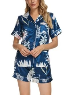 Cheibear Women's Floral Button Down Shirt Shorts Satin Pajama Set 2 Pcs -Cheibear Sales Store GUEST ab11f922 6e9a 455c baf4 85a13ea1d91c