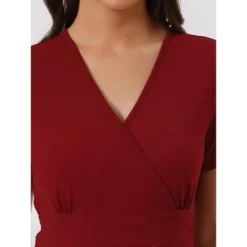 Cheibear Womens Tie Back Casual V-Neck Maternity Short Sleeve Lounge Dress -Cheibear Sales Store GUEST ab1cdd95 89c2 437f 8b1d ae9e198e82a9