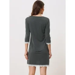 Cheibear Women's 3/4 Sleeve Maternity Lace Trim Lounge Nightgowns -Cheibear Sales Store GUEST ab2a34bb 5b0e 4a47 a4df 58d4bbe9777e