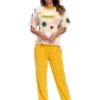 Cheibear Womens Sleepwear Crew Neck Cute Print With Pants Loungewear Pajama Set