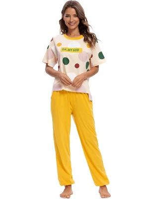 Cheibear Womens Sleepwear Crew Neck Cute Print With Pants Loungewear Pajama Set 1 Cheibear Womens Sleepwear Crew Neck Cute Print With Pants Loungewear Pajama Set