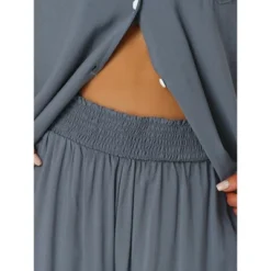 Cheibear Womens Pajama Sets Short Sleeve Shirt Long Pant Sleevewear Nightshirt PJ Set -Cheibear Sales Store GUEST b1ba88bd 1461 4313 9406 7fae5f56934a