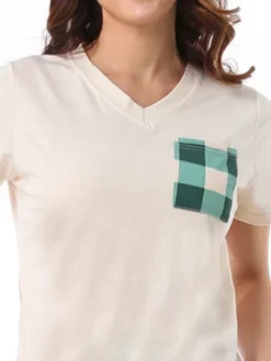 Cheibear Womens Sleepwear V-Neck Nightwear With Pants Loungewear Pajama Set -Cheibear Sales Store GUEST b4309a9a 7005 44f5 bcc6 255ed00d5131