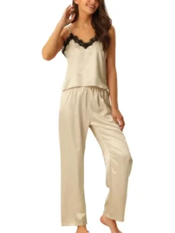 Cheibear Womens Satin Lounge Lace Trim Cami Tops With Pants Sleepwear Pajamas Sets 12 Cheibear Womens Satin Lounge Lace Trim Cami Tops With Pants Sleepwear Pajamas Sets -Cheibear Sales Store GUEST b4af1c32 80da 4c2f abc0 f0c1859746ac