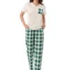 Cheibear Womens Sleepwear V-Neck Nightwear With Pants Loungewear Pajama Set