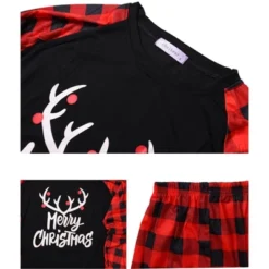 Cheibear Christmas Deer Loungewear Long Sleeves Tee Plaid Pants 2 Piece Family Pajama Sets -Cheibear Sales Store GUEST b6896d58 fbcf 449b 83f9 ddf21d65afbb
