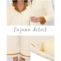Cheibear Women's Sleepwear Flannel Button Down Lounge Warm Winter Long Sleeves Pajama Set -Cheibear Sales Store GUEST b6a742a3 a4b6 4527 97e5 dc992aea36bf