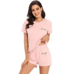 Cheibear Womens Sleepwear Crew Neck Nightwear With Shorts Loungewear Pajama Set -Cheibear Sales Store GUEST b6e94eeb 3011 419f 8b73 605a3e123c94